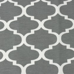 Интерьерная ткань Дак (DUCK), принт &quot;Белый Орнамент&quot; (на отрез)  в Кашире
