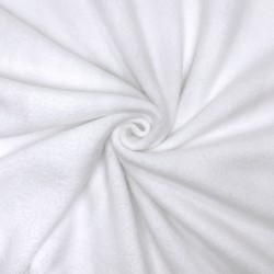 Ткань Флис Двусторонний 280 гр/м2 (Ширина 150см), цвет Белый (на отрез) в Кашире