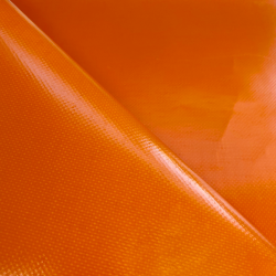 Ткань ПВХ 450 гр/м2 (Ширина 1,6м), цвет Оранжевый (на отрез) в Кашире