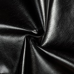Ткань Дерматин (Кожзам) для мебели (Ширина 138см), цвет Черный (на отрез) в Кашире