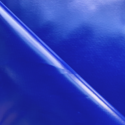 Ткань ПВХ 450 гр/м2 (Ширина 1,6м), цвет Синий (на отрез) в Кашире