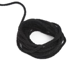Шнур для одежды тип 2, цвет Чёрный (плетено-вязаный/полиэфир)  в Кашире